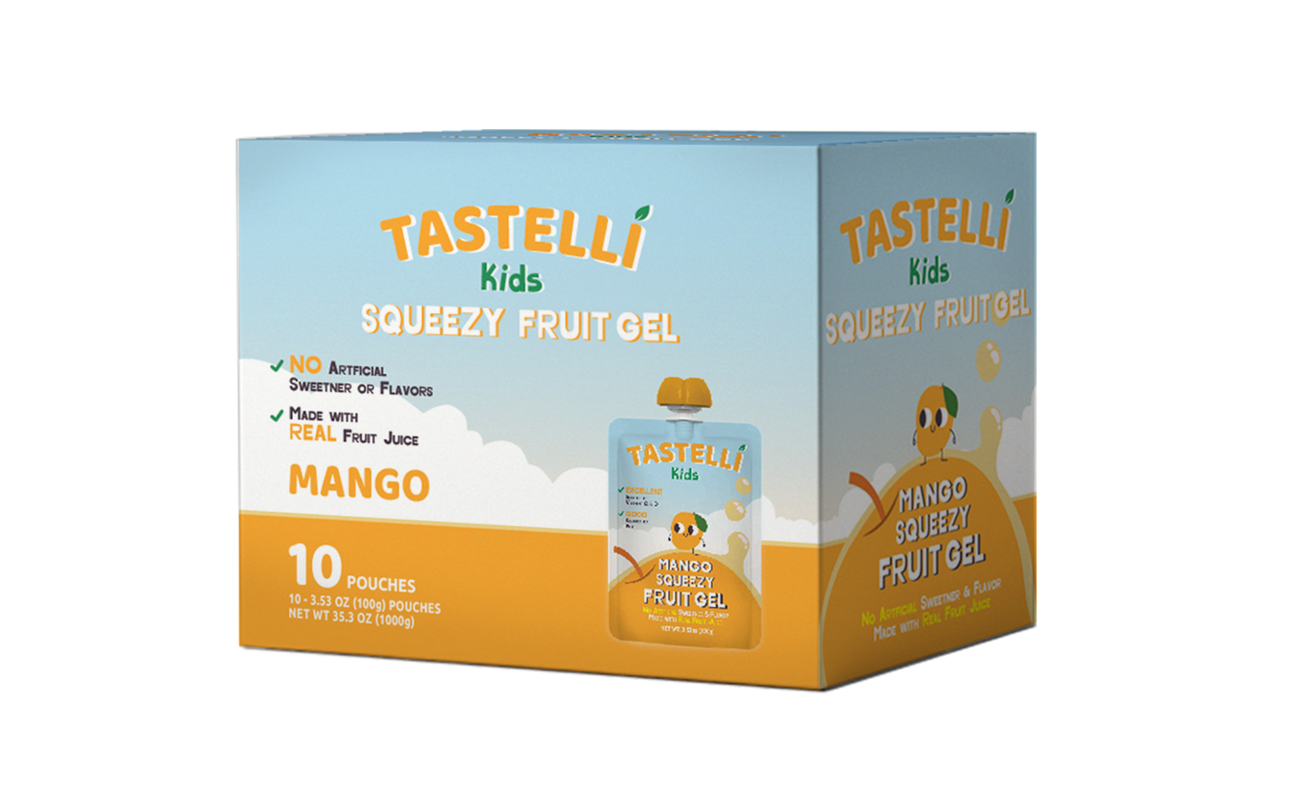 Tastelli Kids Squeezy Fruit Gel Mango - 10 CT