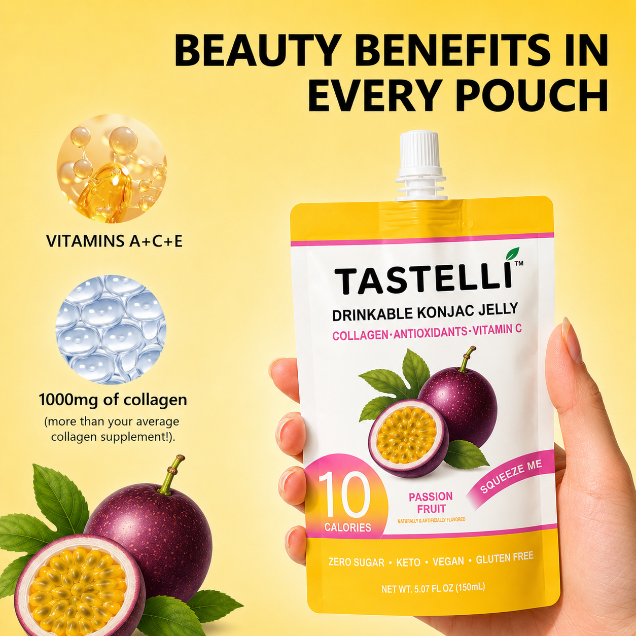 Tastelli Collagen Konjac Jelly Case - Passion Fruit Flavor (150 ml)
