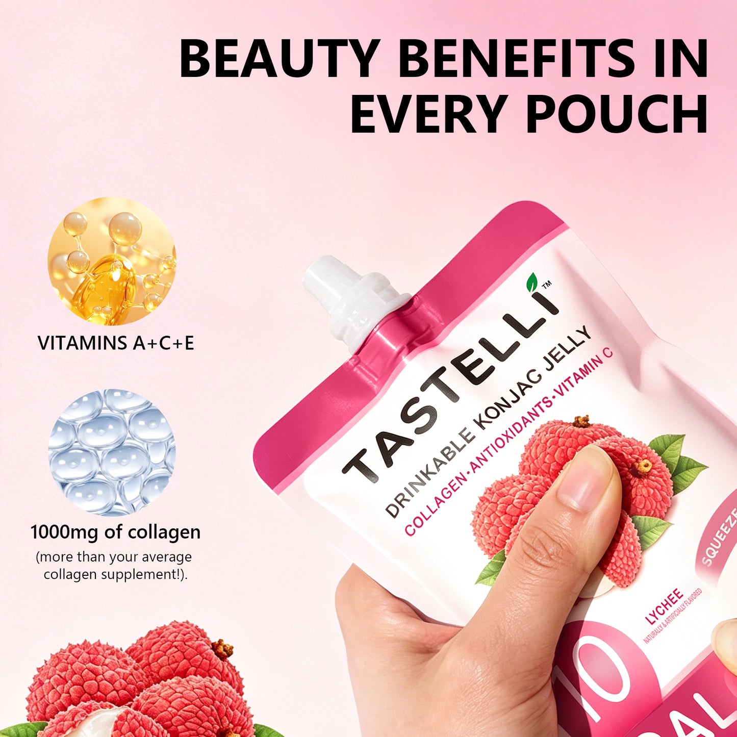 Tastelli Collagen Konjac Jelly Case - Lychee Flavor (150 ml)
