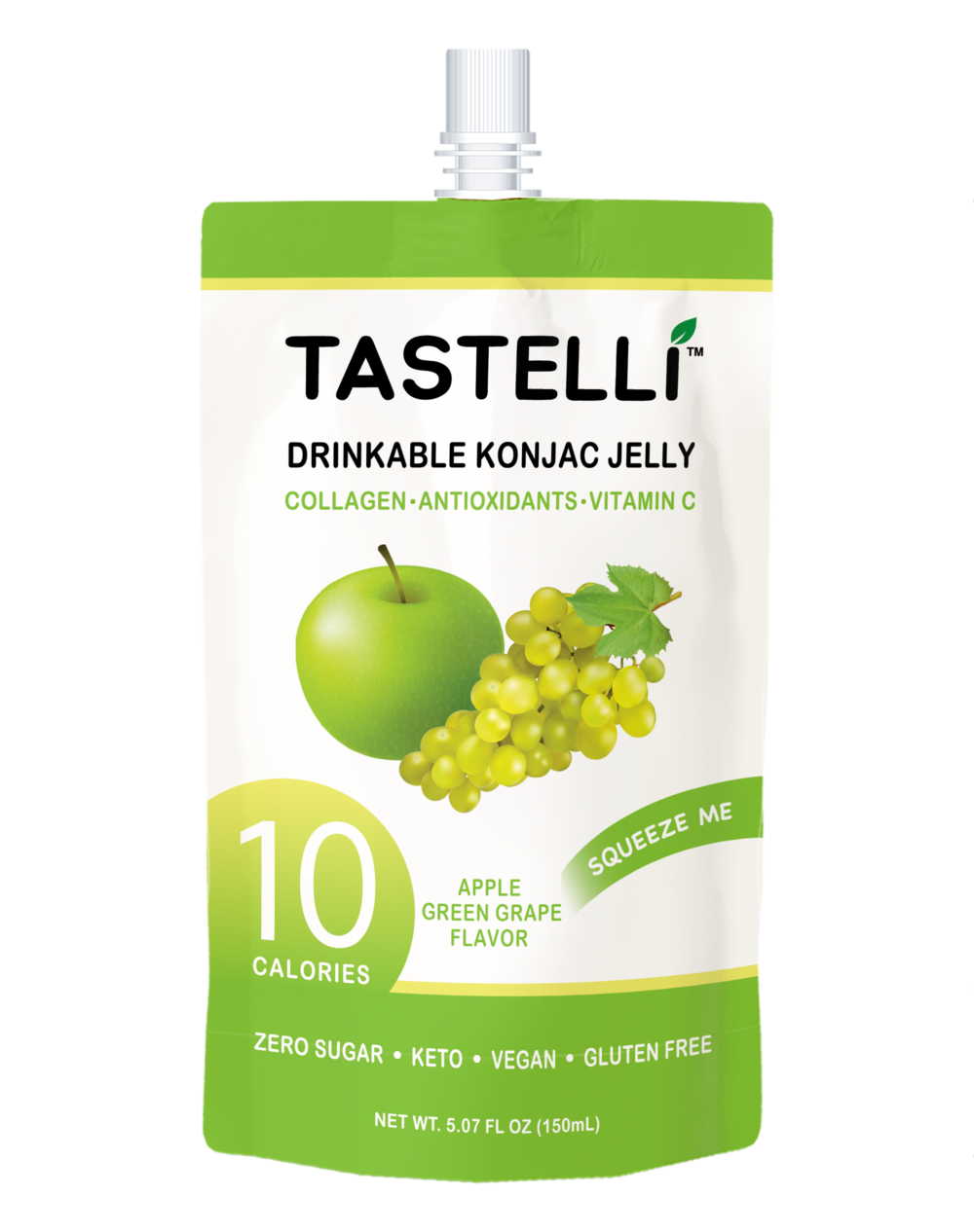 Tastelli Collagen Konjac Jelly Case (150 ml x 10 packs) - Apple Green Grape Flavor - Tastelli Konjac Jelly