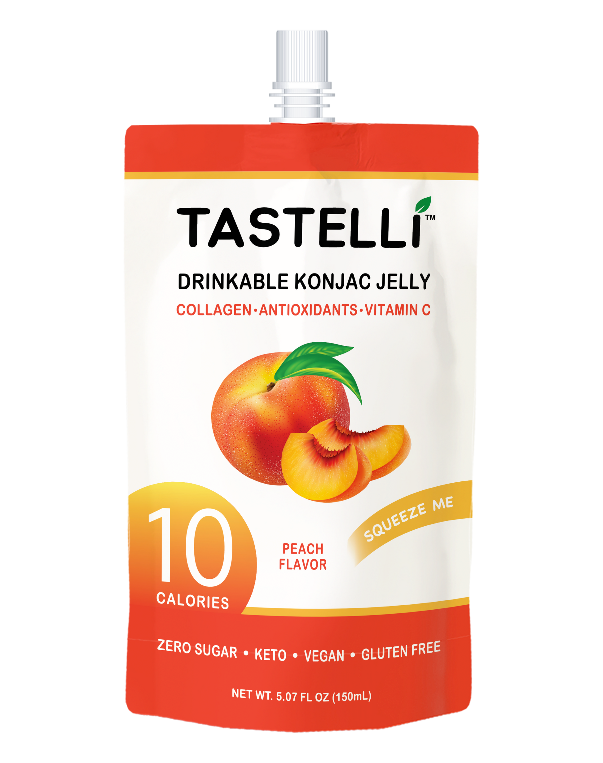 Tastelli Collagen Konjac Jelly Case (150 ml x 10 packs) - Peach Flavor - Tastelli Konjac Jelly