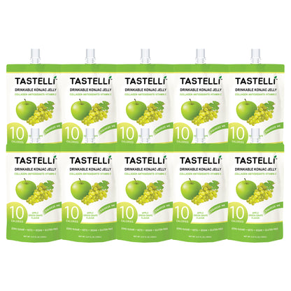 Tastelli Konjac Jelly - 2 Flavor Variety Pack - Peach and Apple Green Grape Konjac Jelly - Tastelli Konjac Jelly