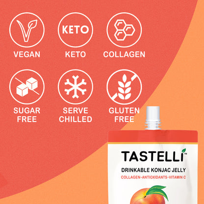 Tastelli Collagen Konjac Jelly Case (150 ml x 10 packs) - Peach Flavor - Tastelli Konjac Jelly