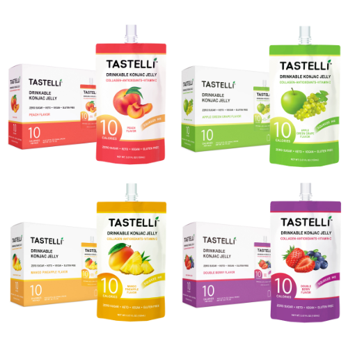 Tastelli Konjac Jelly - 4-Flavor Variety Pack Konjac Jelly | 4 Cases (40 Units)