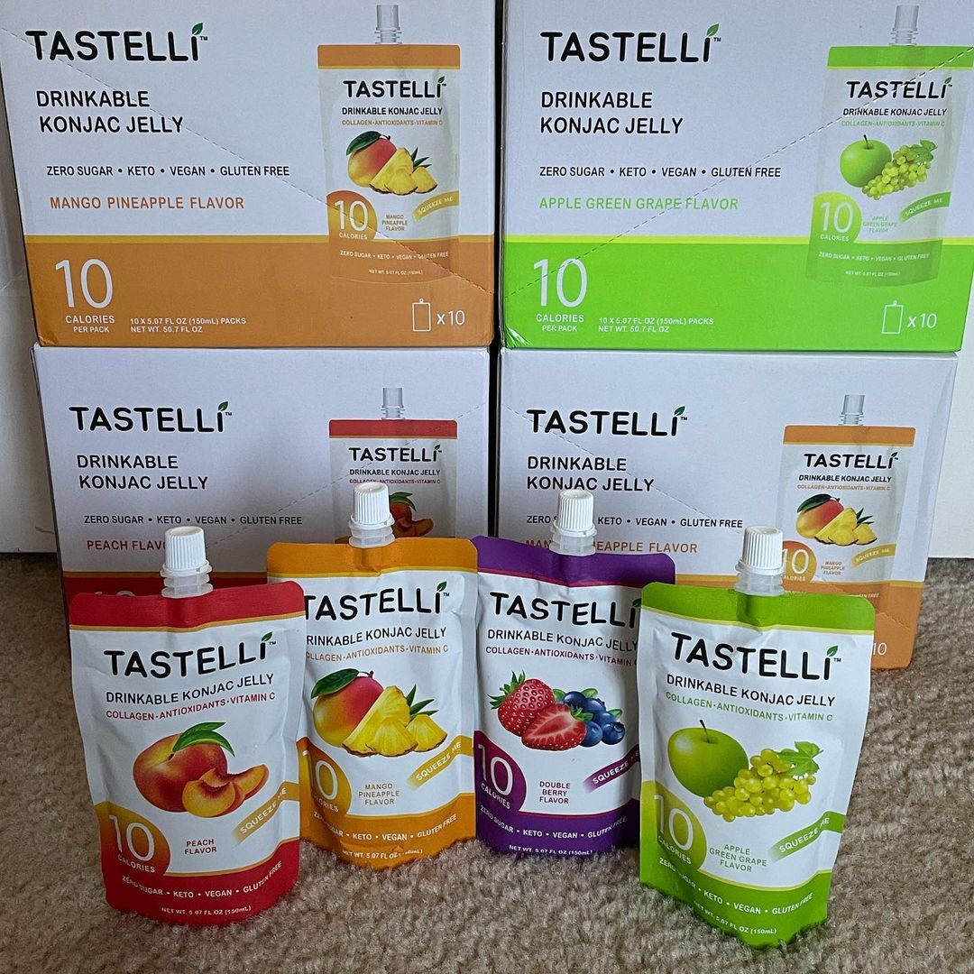 Tastelli Konjac Jelly - 4-Flavor Variety Pack Konjac Jelly | 4 Cases (40 Units)